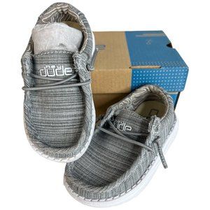 Hey Dude Wally Toddler Shoes Linen Stone Gray Slip On Size K6 M New In Box
